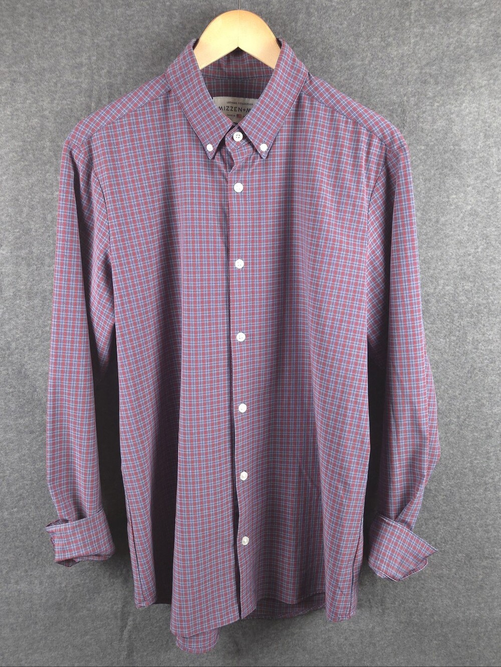 Mizzen Main Leeward Shirt Mens Large Multicolor Long Sleeve Button Up Check Slim
